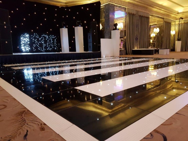 Black and White LED Dance Floor Hire